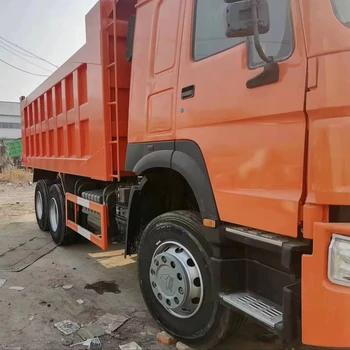 Used Truck 6X4 10wheels 375HP Heavy Transport Lorry Sand Dumper Tipping Tow Tractor Cargo Van Box Semi Trailer Truck 1.5meter