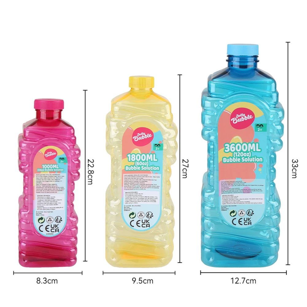 jolly bubbles high capacity bubble solution refill 1000ml 1800ml 3600ml for bubble machines wands guns endless fun outdoor party toy-7