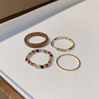 Ring Fashion 4pcs/set Resin Ring Set Woman
