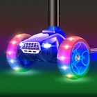 Scooter Foldable Height Adjustable Self Balancing 3 Wheels Built-in Music Flash Light Foot Kick Kids Scooter