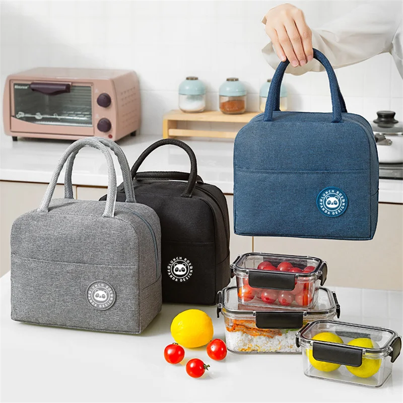 Large Capacity Student Outdoor Travel Storage Picnic Tote Bag Waterproof Polyester Insulated Lunch Box Bag