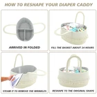 Amazon Hot Selling Modern Handmade Detachable Cotton Rope Baby Diaper Caddy Nappy Tote Bag With Handles