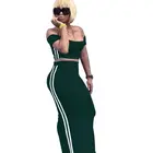 Long Skirt Factory Direct Sale Women Crop Top Long Skirt Outfit 2 Pieces Bodycon Dress Set
