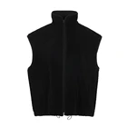 Warm Vest New Arrival OEM Fashion Casual Warm Sleeveless Zip Synthetic Sherpa Vest With Pockets For Winter