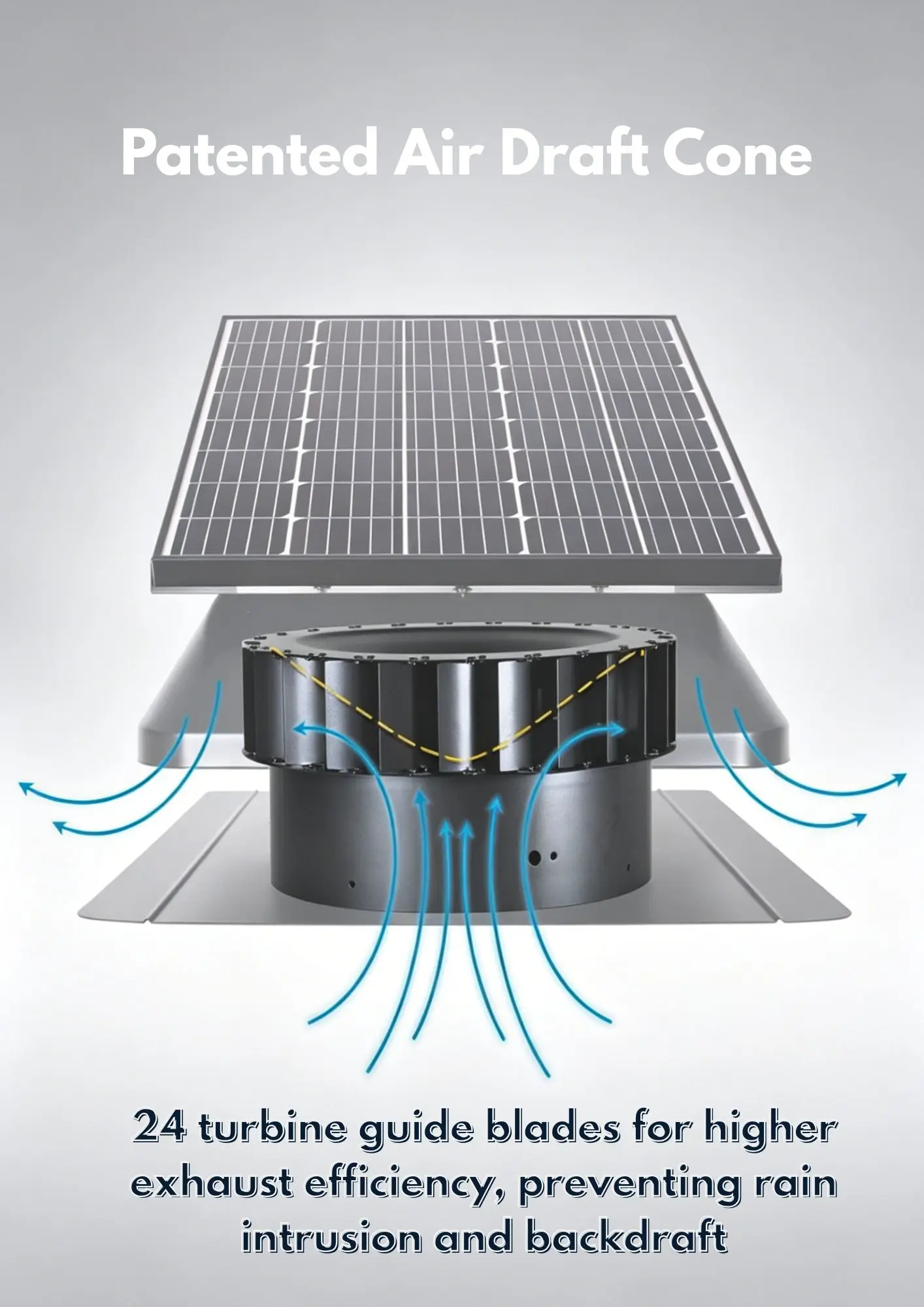 Waterproof Solar Attic Fan, IP68, Brushless, Roof - detail 8