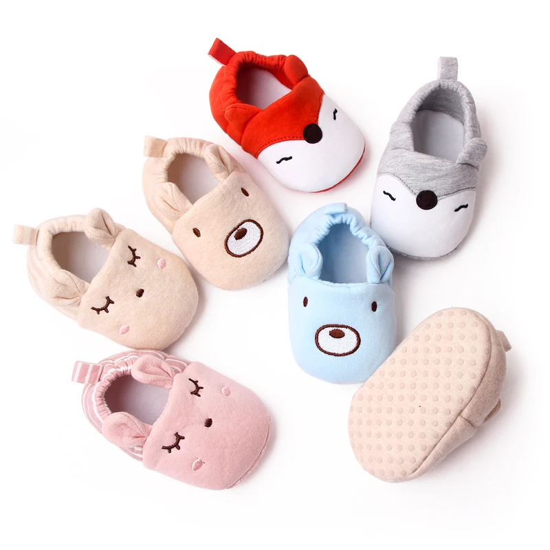 Fluffy Autumn and Winter Cute Cozy Cartoon Animal Cotton Soft-soled Baby Shoes for Girls and Boys manufacture