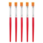 Factory Supply Nylon Painting Brush Plastic Rod Flat Head Paint Brushes Set