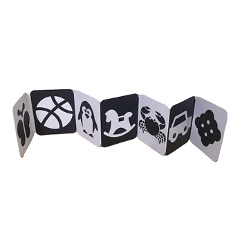 0-36M baby learning folding book black and white kids educational custom flash cards printing