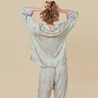 Sleepwear Wholesale Paisley Print Women's Lounge Wear Luxury Pajama Sets 2 Piece Loungewear Sleepwear