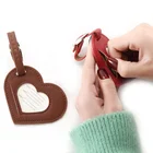 Heart Tag Tag Wholesale Custom Embossed Logo Wedding Gifts Heart Shape PU Leather Luggage Tag