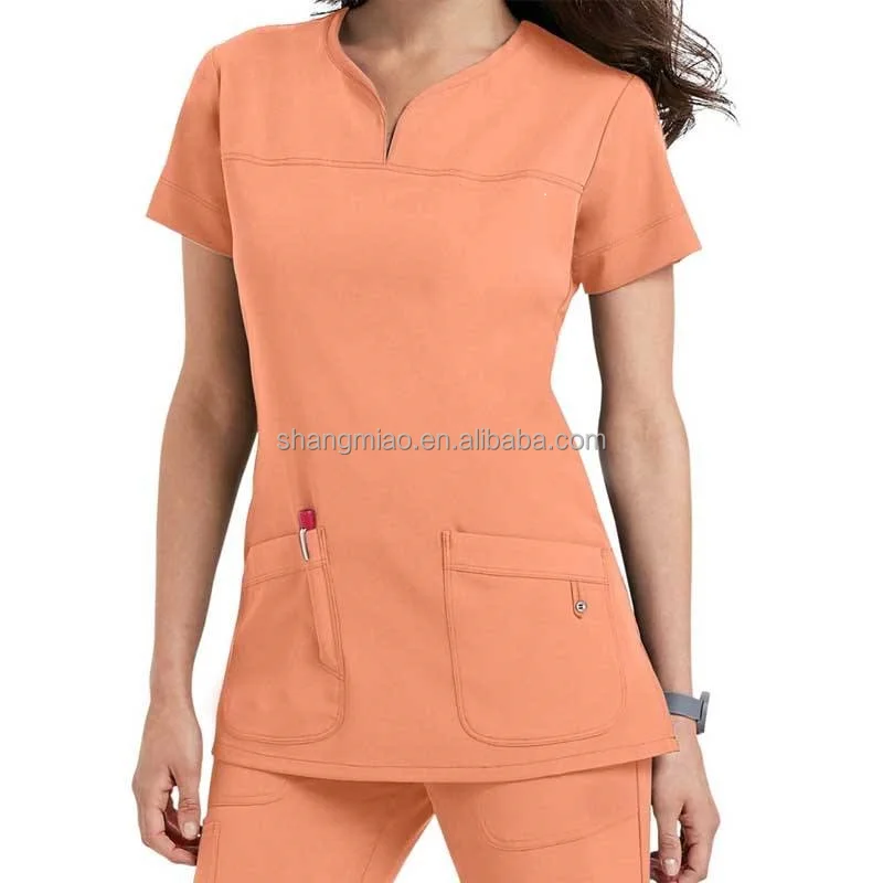 Factory Custom Pink Jogger Zipper Set Soft Super Stretch Stretch Womens Uniform Medical Care Wear Beauty Salon Scrub