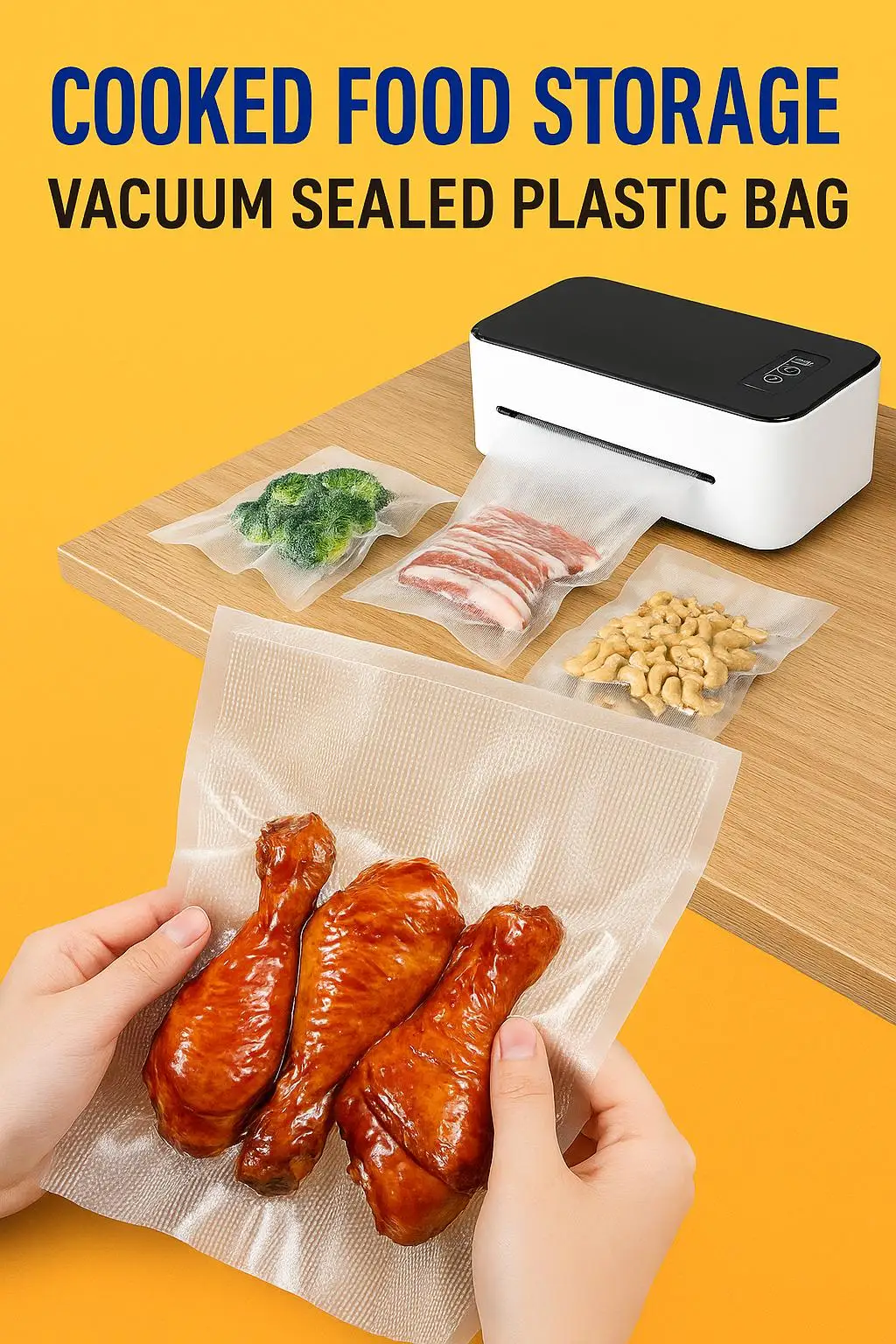 Reusable Transparent PE Vacuum Bag for Food Packaging Custom Logo Gravure Printing for Pizza Potato Chips Other Foods - detail 5