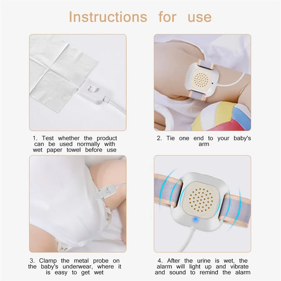 Baby BedWetting Alarm Smart Baby Diaper Sensor Bed wetting Enuresis Adult Baby Urine Bed Wetting Alarm For Infant Toddler