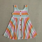 Children Children 2021 Striped Dress Girls Sleeveless Boutique Children Twirl Clothing Girls Formal Dresses