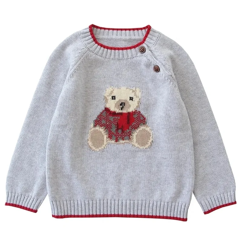 Winter kids baby girls boys autumn winter full sleeve solid knitted outwear coat toddler children Girls pullover sweater