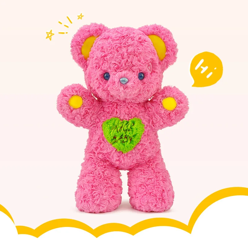 Custom Logo Kids Girl Teddy Bear Plush Toy With Clothes Pink Dress Skirt Stuffed Animal Soft Plush Toy Bear Doll