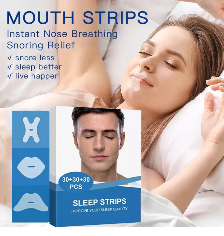 Most Selling Product in alibaba Customized logo Mouth Tape Sleep Better Sleep Aids Mouth Sleep Strips for Snoring Reduction details
