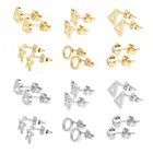 Earrings Pairs Wholesale Geometric Stainless Steel Earrings 12 Pairs A Card Personalized Earrings Jewelry