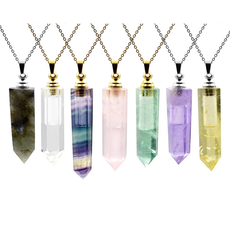 POINT PENDANT NATURAL CITRINE AND AMETHYST CRYSTAL D