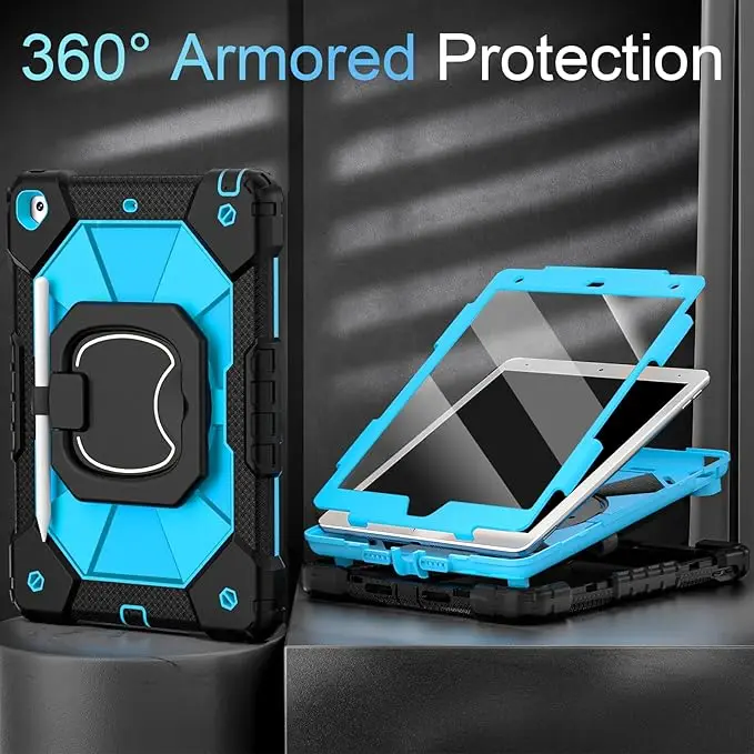 product protective case with screen protector pen holder 360 rotating stand for apple 9th generation for ipad 102 inch-3