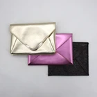 Clutch Custom Logo Evening Clutch Bag Metallic Leather Pouch Gold Evening Bags Party Bag
