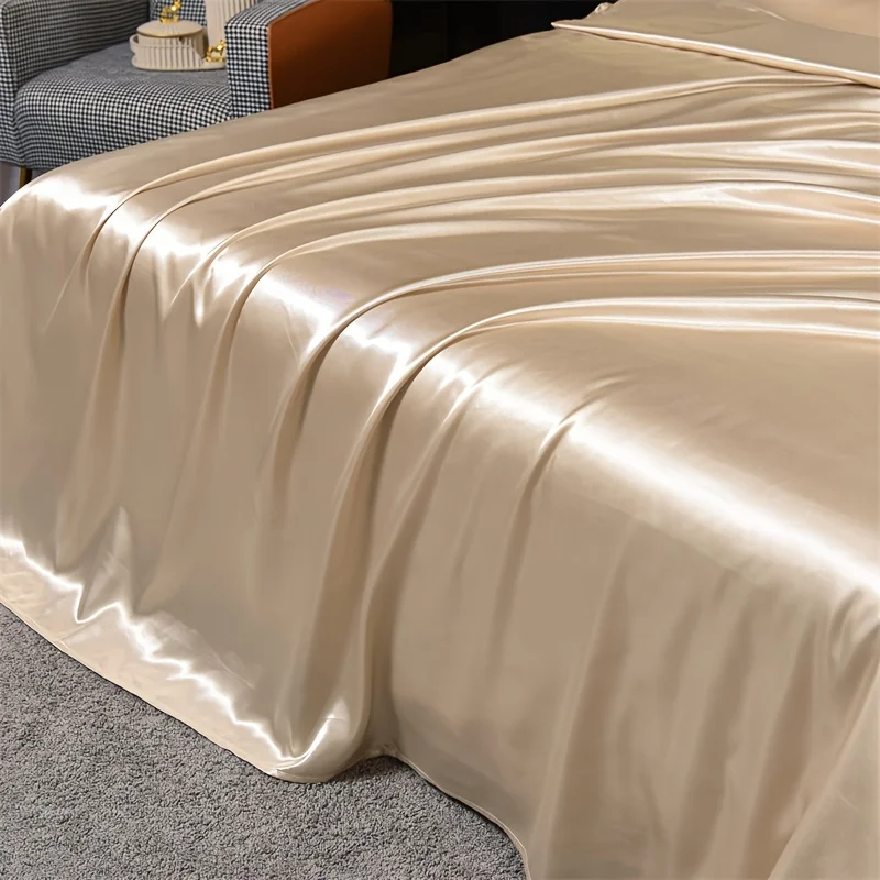 2023 Luxury 100% Natural silk Fiber Bedding Sheet Customizable Size for Home Use King Queen Twin Quilt Pattern