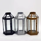 Lantern Lantern New Arrival Tall Hexagon Lantern Indoor Decoration Lantern Metal Candle Lantern