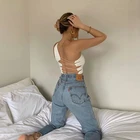 Tank Top Trendy Summer Women Clothing Backless 1 Shoulder Tank Top Bandage Nightclub Sexy Tank Top Women