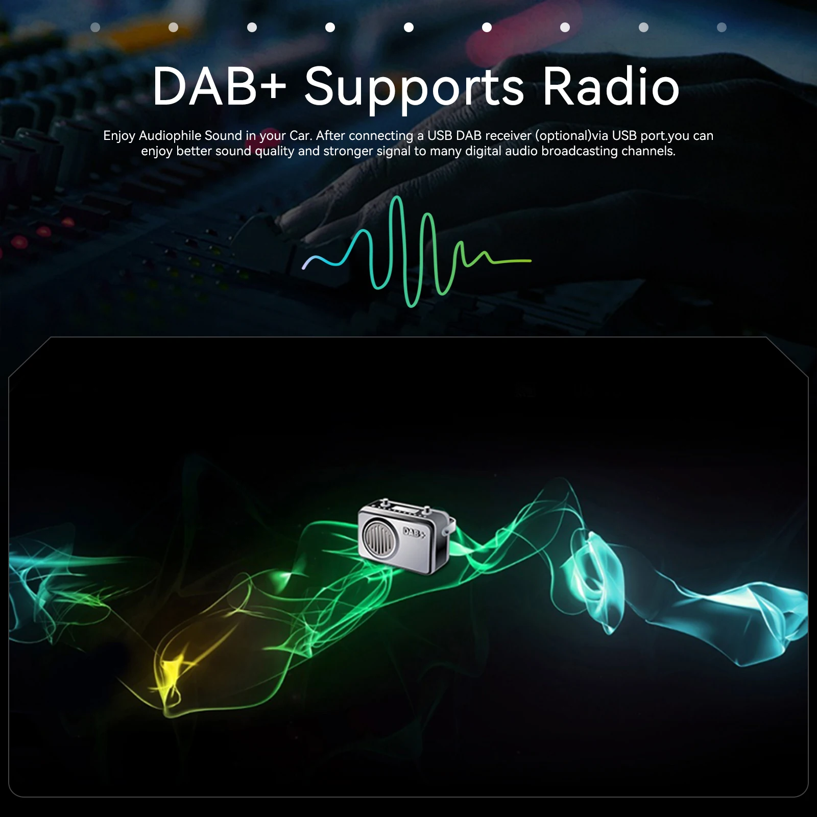 podofo 97 464g double din android car stereo wireless carplay android auto gps wifi fm rds obd2 dab car radio autoradio a4167-11