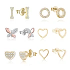 Earrings Jewelry Earrings POLIVA Women Gold Plated 925 Sterling Silver Stud Earrings Set Ear Stud Jewelry