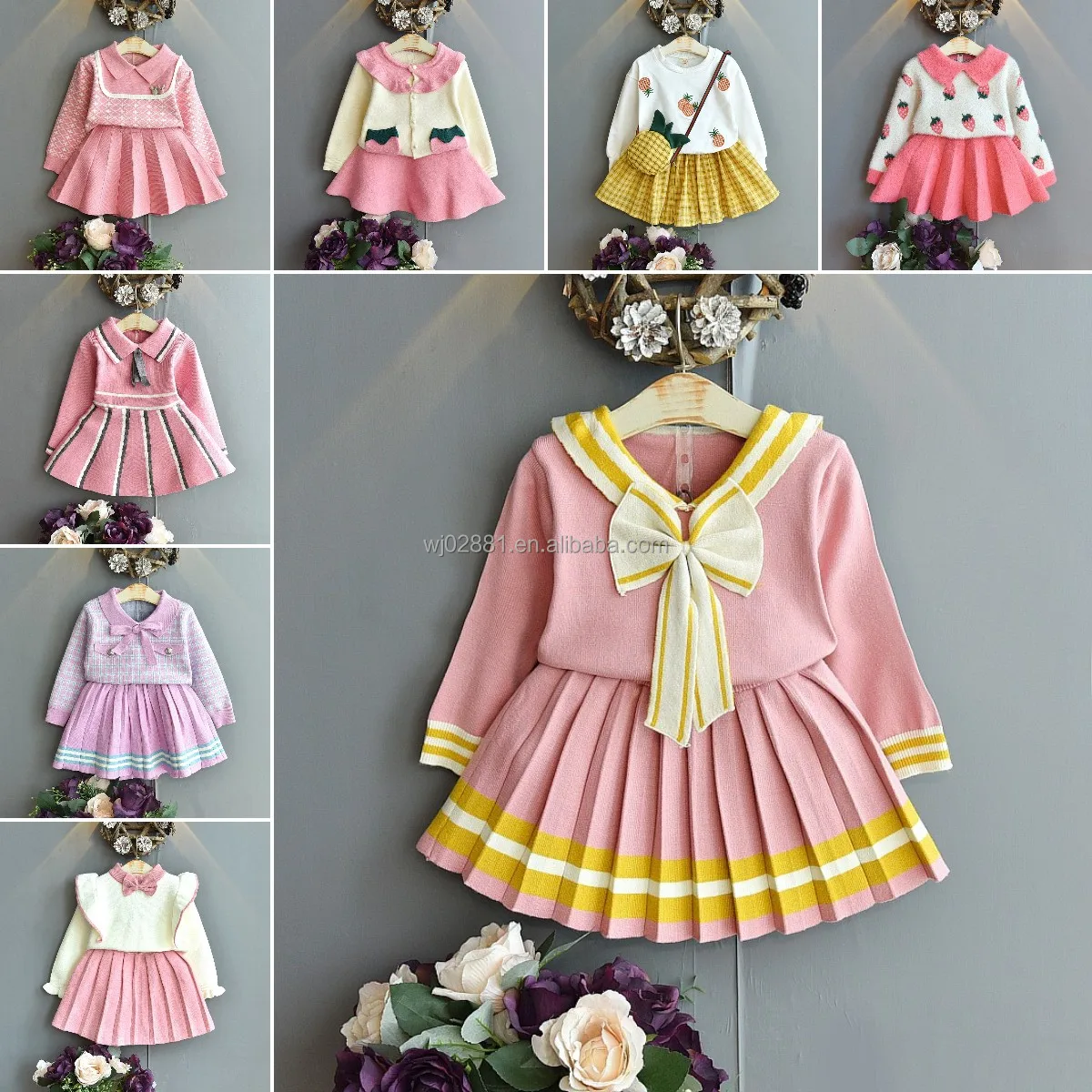 Korean Girls' Temperament Small Fresh Dress 2023 Autumn New Striped Long Sleeve Kids' Dress