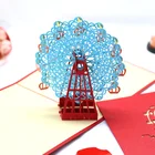 Gift As Creative Gift Laser Cut Card 3D Birthday Children'S Handmade Paper Carving Ferris Wheel Greeting Card