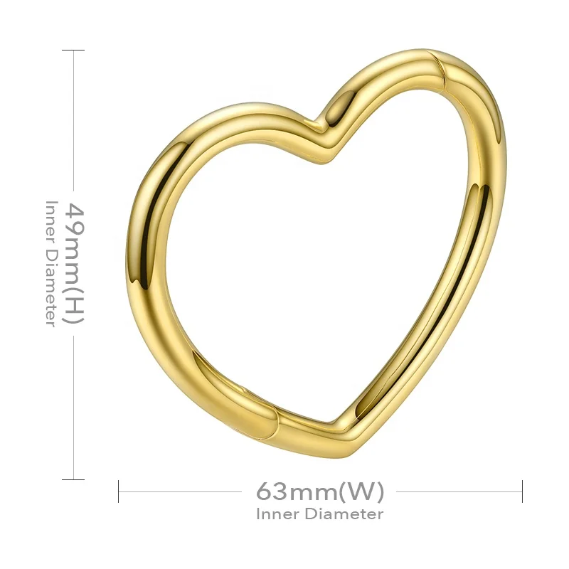 High Quality 18K Gold Plating Brass Jewelry Heart Bangle Cuff Bracelets BC192006