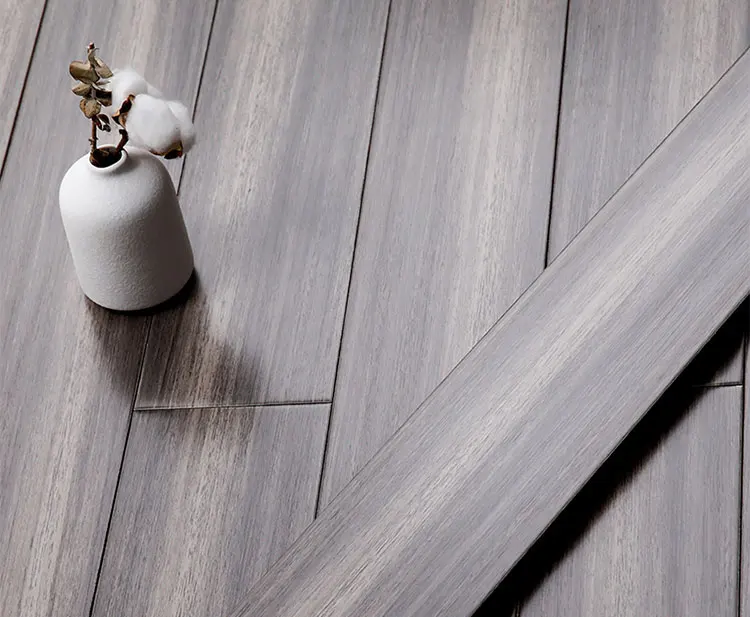 Interior gray deep relief pattern wooden floor High-quality environmentally friendly insulation