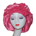 Satin Scarf Wholesale Women Shower Bonnet Satin Bonnet With Edge Scarf