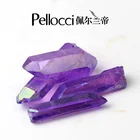 Titanium Colorful Aura Quartz Crystal Titanium Coating Point