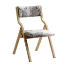 Frame Chair Wooden Frame Linen Fabric Seat And Back Wooden Chair