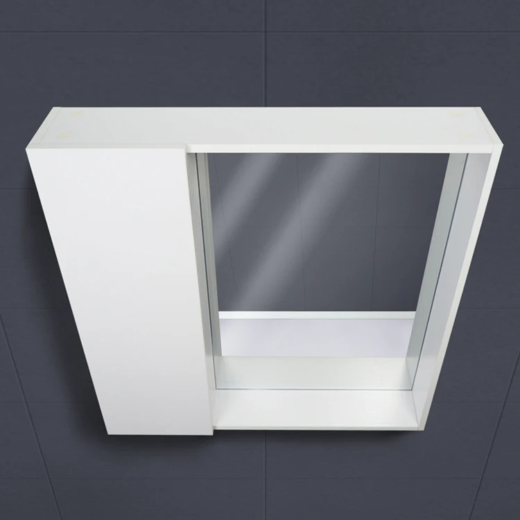 Hot Selling Modern European Single Door Wall Mounted Bathroom Vanity Mirror Cabinet MDF Material for Home or Hotel Use factory