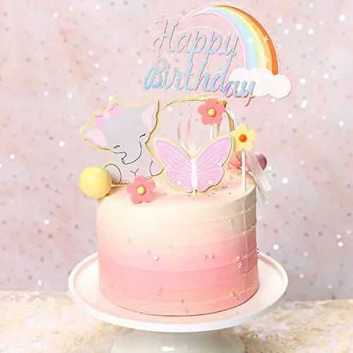 Rainbow Happy Birthday Cake Topper For Baby Girl Birthday Cake Food Party  Decorations - Buy Wedding Cake Toppers,Cake Topper Wedding Rings,Christmas  Pencil Toppers Product on 