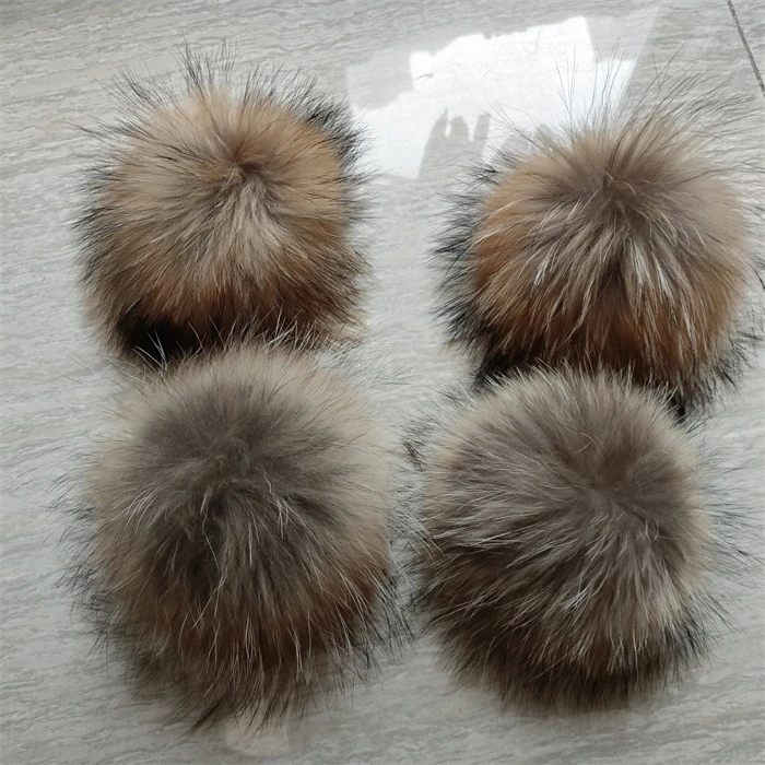 luxury raccoon fur pompoms