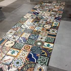 Floor Ceramic Ceramic Floor Tile 20X20CM High Quality Handmade Design Porcelain Cement Flower Floor Ceramic Tiles