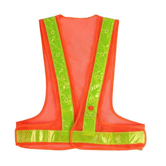 Fuloon 16 LED Light Up Safety Visibility Vest With Reflective Stripes 