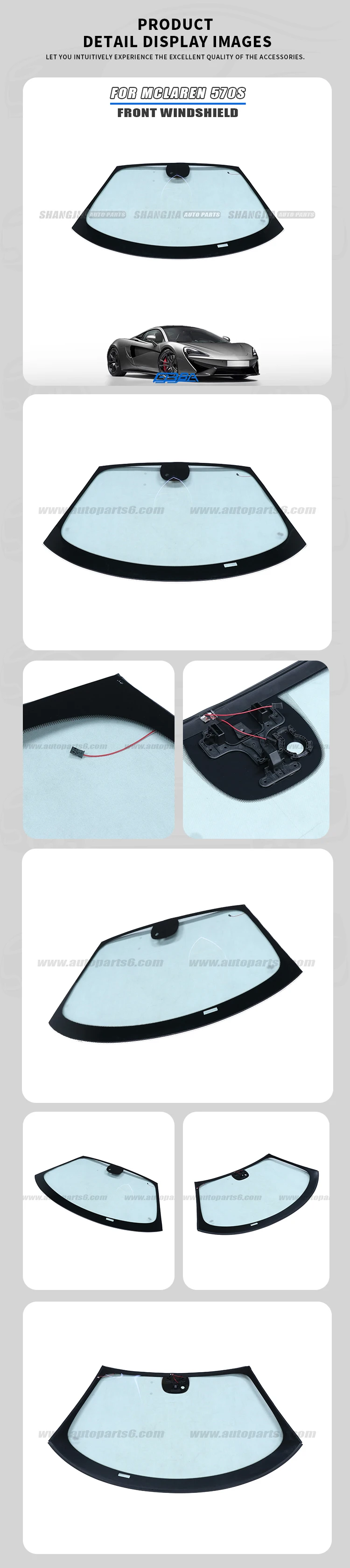product mass supply oem original material windshield for mclaren 570s coupe spider gt 2016 2019 13aa220gp windshield glass114-3