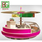 Sweet Shop Hottest Style Mall Food Sweet Shop Counter Design Professional Design Rolled Ice Cream Kiosk