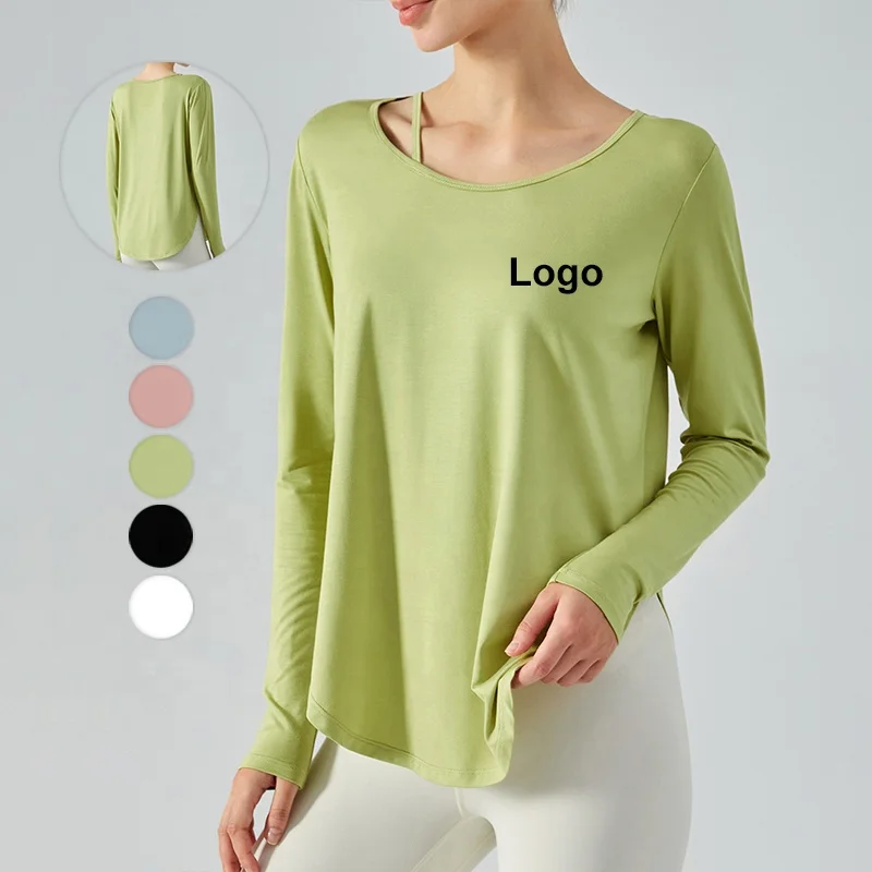 YIYI New Arrival Side Open Leisure Outdoor Tops Long Sleeves Quick Dry Yoga T-shirts Comfortable Women Fitness Shirts Tops