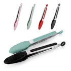 Silicone Factory Directly Sell Stainless Steel Handle Silicone Food Clips