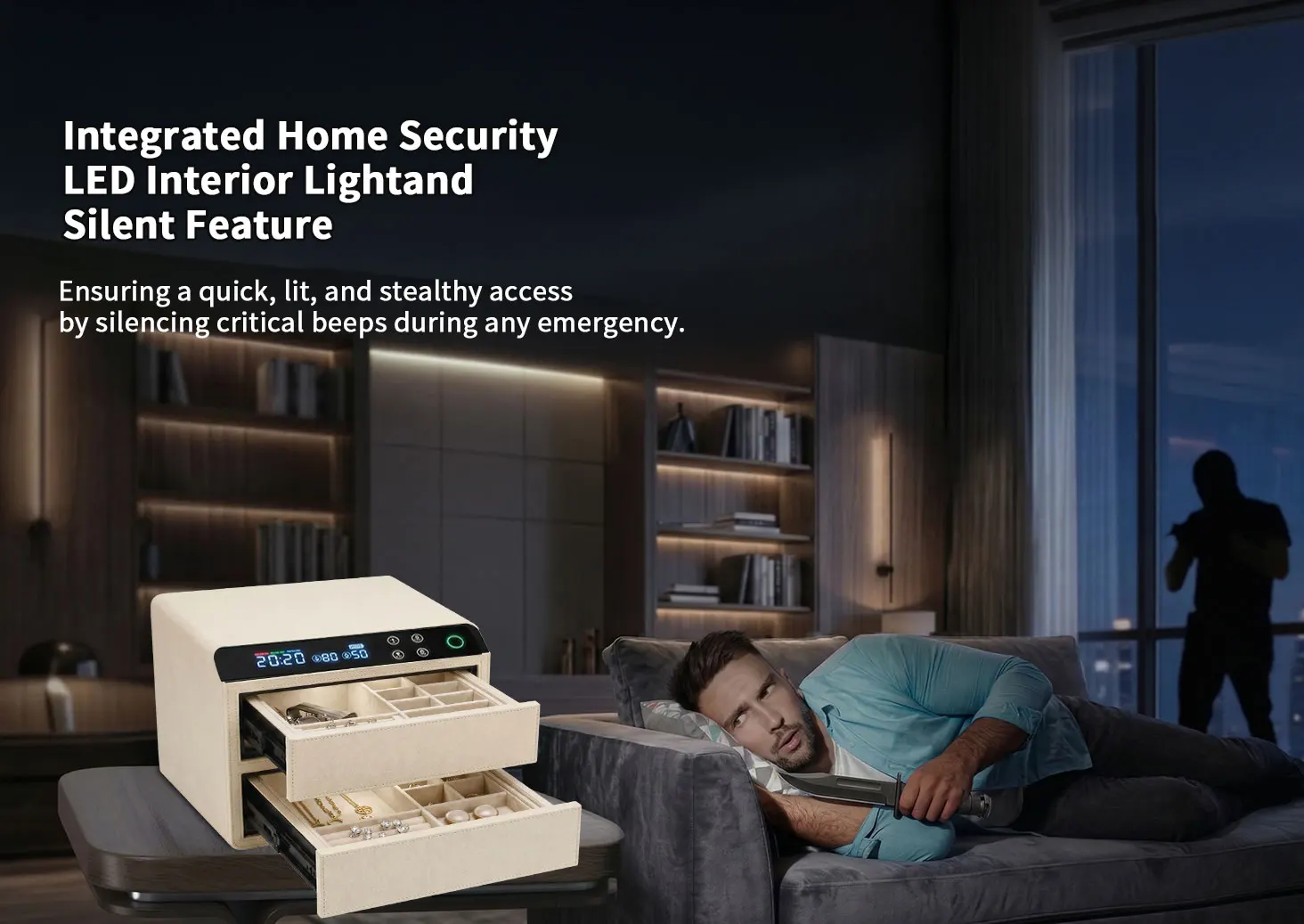 dr 1273 ft ceqsafe smart home secret safe automatic luxury leather bluetooth drawer safe lock touch screen parts safety jewelry watch winder box-1