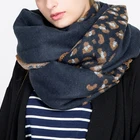 Scarf Wool Fashion Ladies Pashmina Long Wrap Scarf Lady Leopard Cashmere Wool Women Shawl Scarf With Tassels