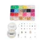 Beads New Fashion Flat Round Polymer Clay Beads Sets Jewelry Tools Kit For Bracelets/Earrings Making