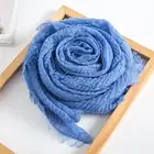 Linen Scarf Hot Sale Cotton Linen Scarf Solid Color Wrinkle Muslim Hijab Burr Cotton Muslim Hijab For Women